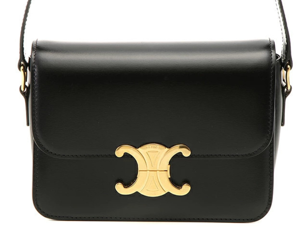 Celine Teen Triomphe Bag Black Calfskin